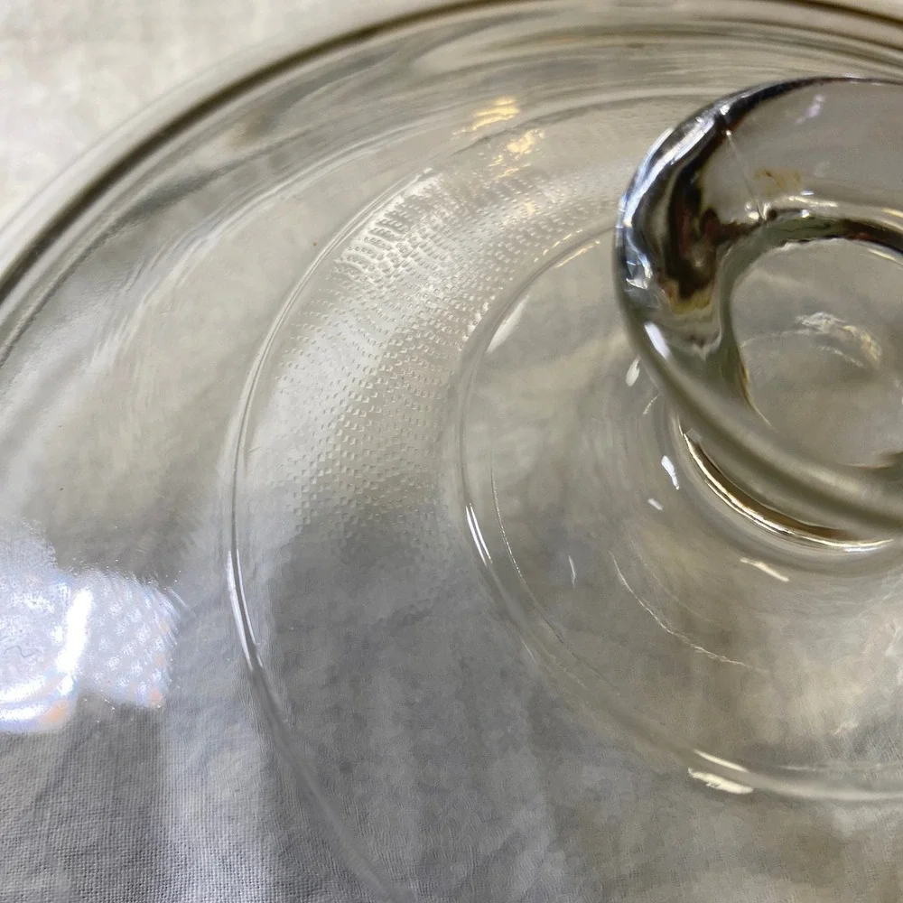 Vintage Clear Glass Replacement Lid 8-1/8